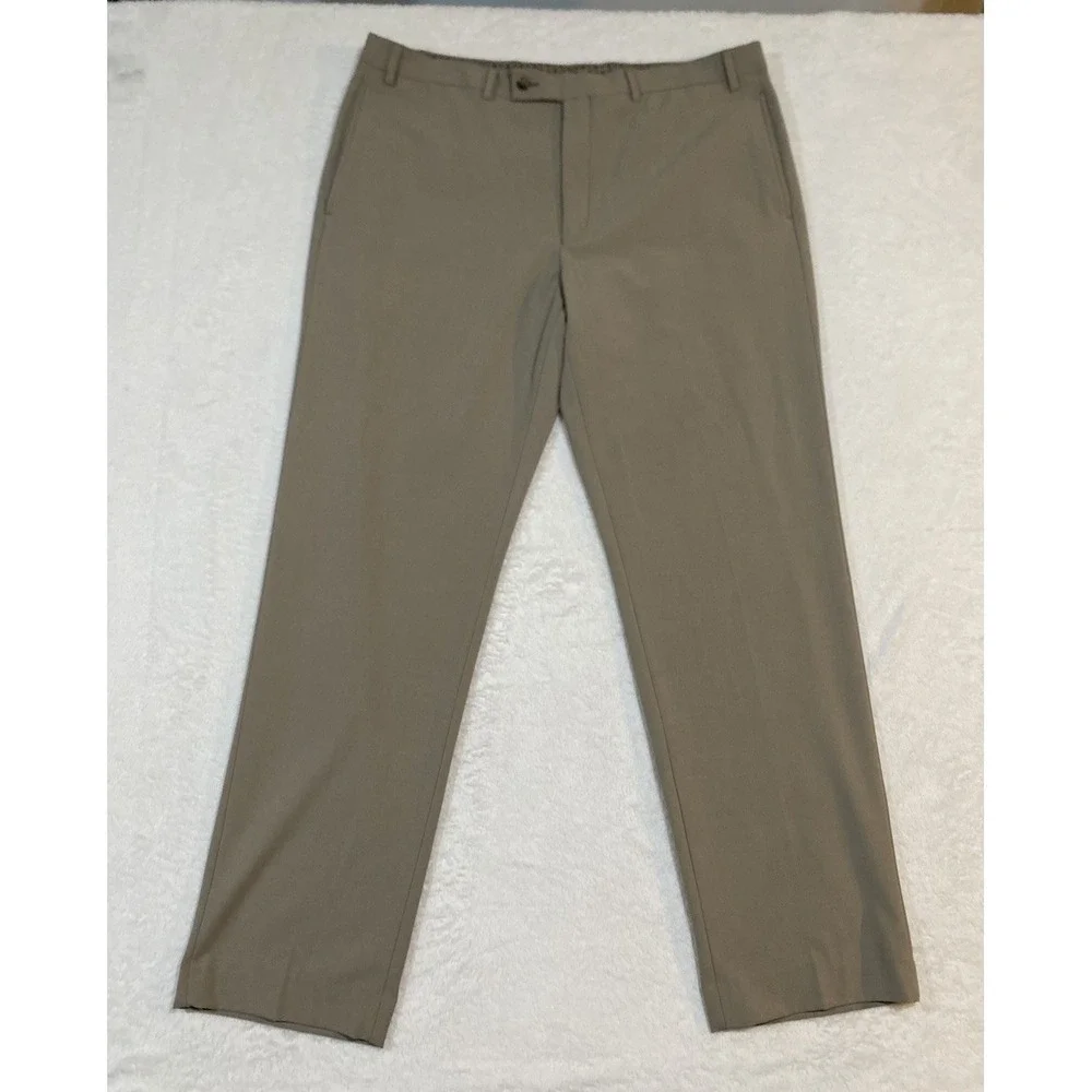Lauren Ralph Lauren‎ Mens Tan 38x32 Dress Pants Trouser Recyled Material Viscose